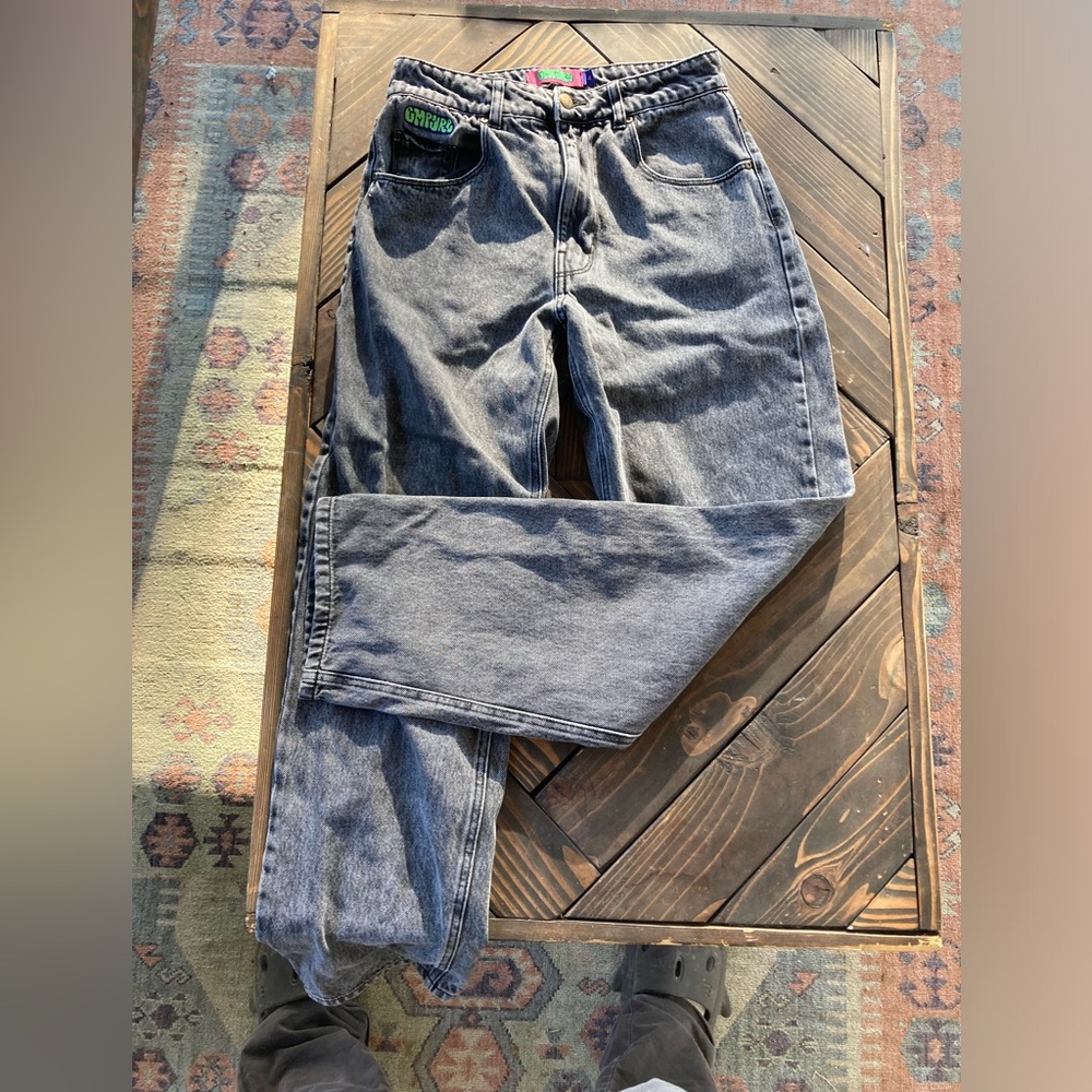 Empire, baggage jeans, black wash, size 4
